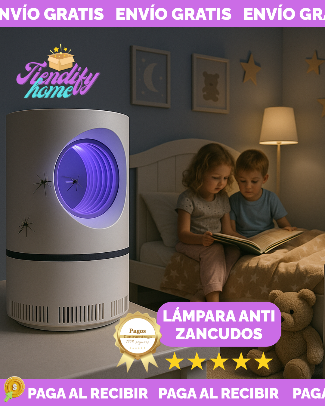 🦟Lámpara Mata Mosquitos UV – Ambiente Seguro y Libre de Plagas