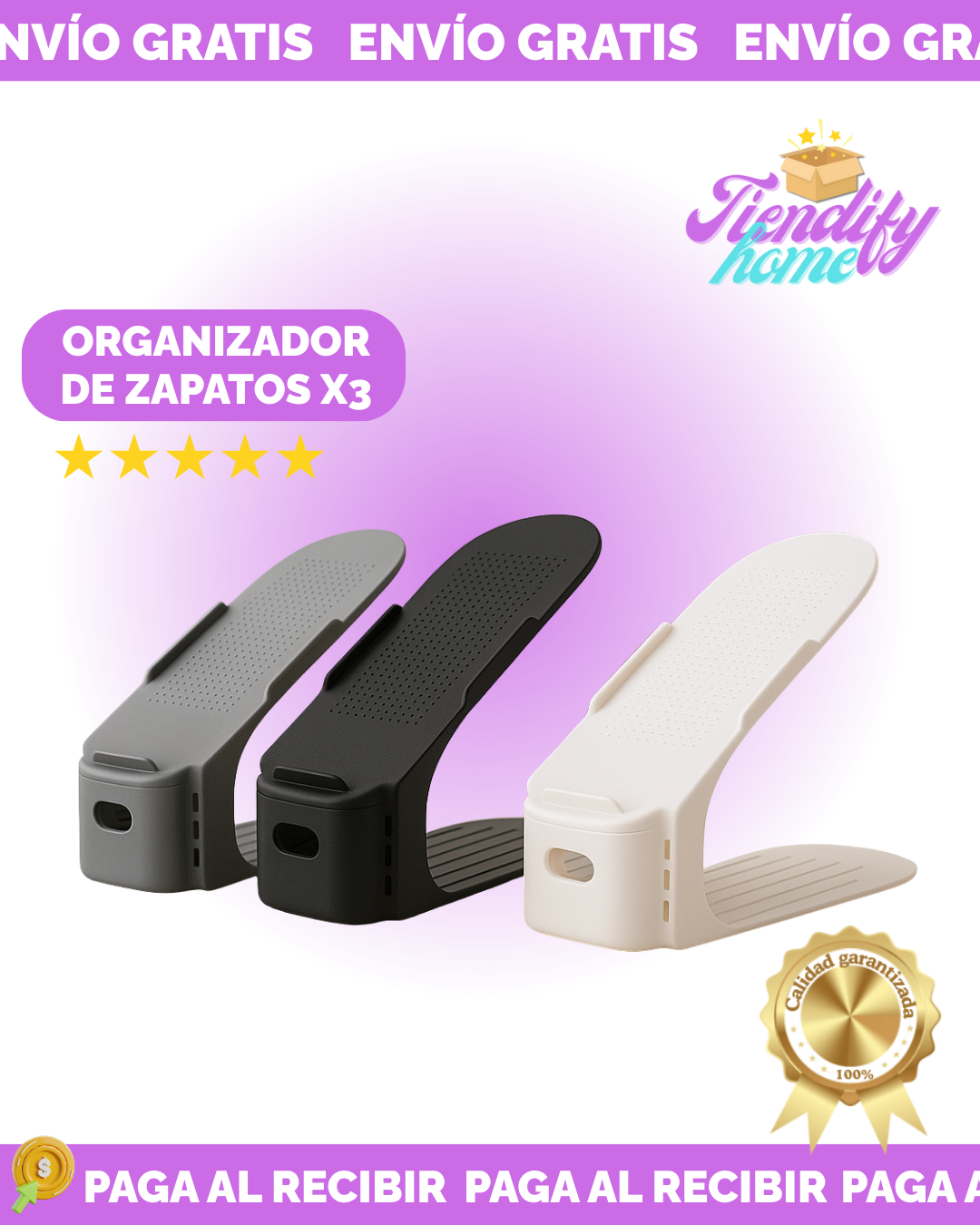 Organizador de zapatos x3 Zapatero Acomodador Plástico ZAP3