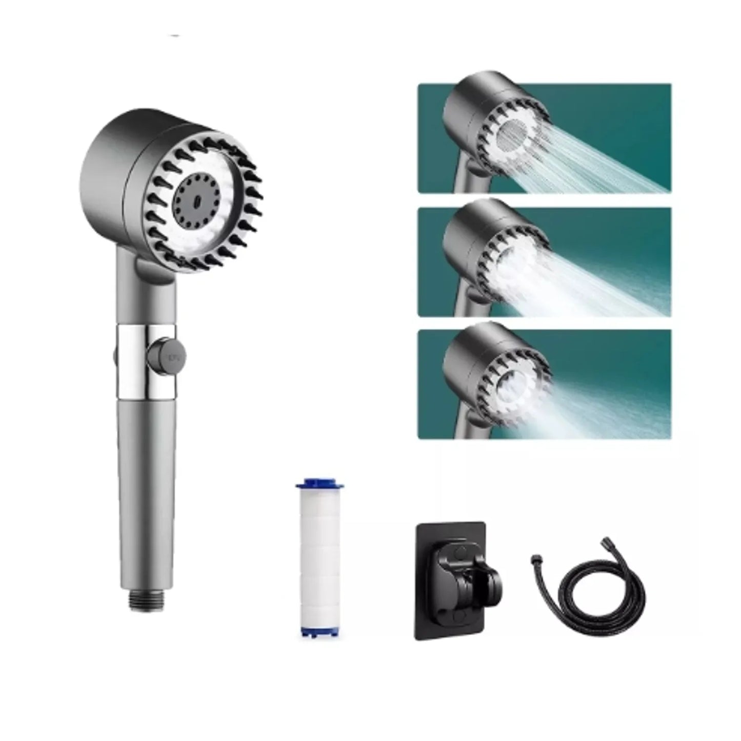 Cabezal de ducha con 3 modos de función