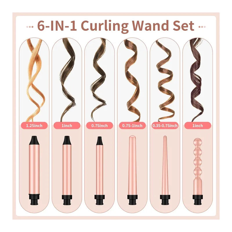 💆🏻♀️Pinza Rizadora de Cabello Beautiful Profesional Curl 6 en 1 – Rizos Perfectos al Instante