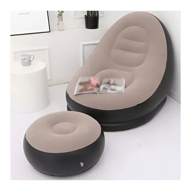 🛋 Sillón Inflable Reclinable + Puff