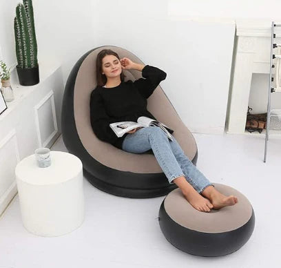 🛋 Sillón Inflable Reclinable + Puff