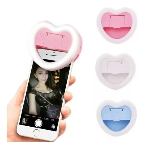 💖 LLEVA 2 Aro de Luz LED para Celular en Forma de Corazón + ENVÍO GRATIS