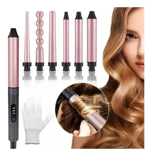 💆🏻‍♀️Pinza Rizadora de Cabello Beautiful Profesional Curl 6 en 1 – Rizos Perfectos al Instante