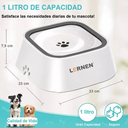 🐾 Plato Bebedero Antiderrame – Agua Limpia y Sin Desastres 1L