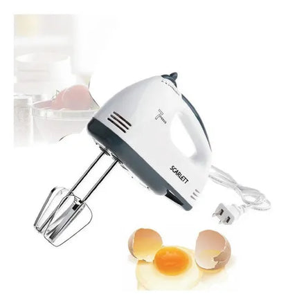 🧁 Batidora Eléctrica de Mano Scarlett – 7 Velocidades para una Preparación Rápida y Precisa
