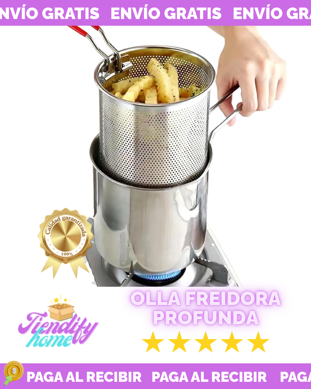 Olla Freidora Profunda Aceite Canasta