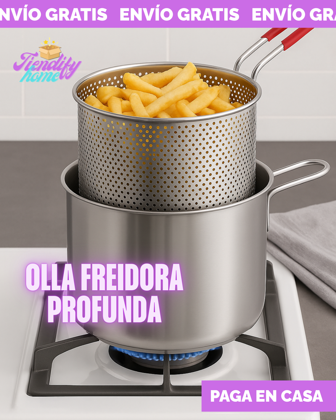 Olla Freidora Profunda Aceite Canasta