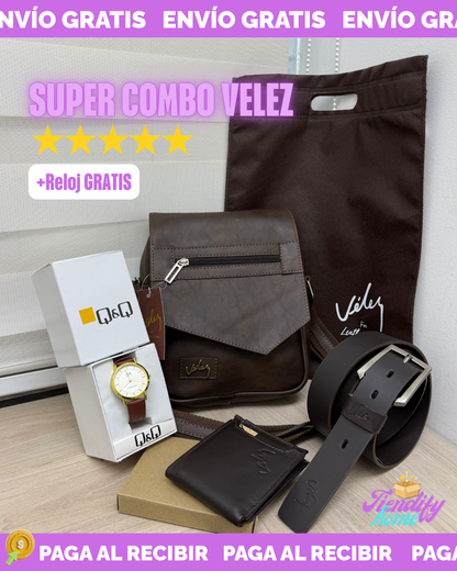 COMBO  LANCELOT VELEZ + RELOJ Q&Q OSEQUI