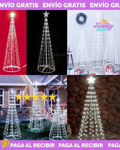Arbol Conico Luces Navideño Armable180cm