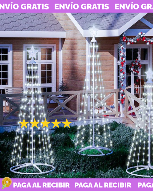 Arbol Conico Luces Navideño Armable180cm