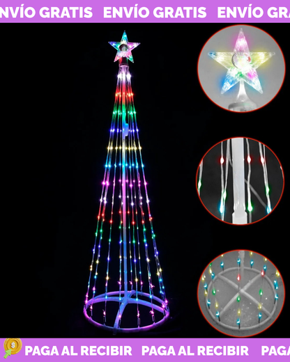 Arbol Conico Luces Navideño Armable180cm