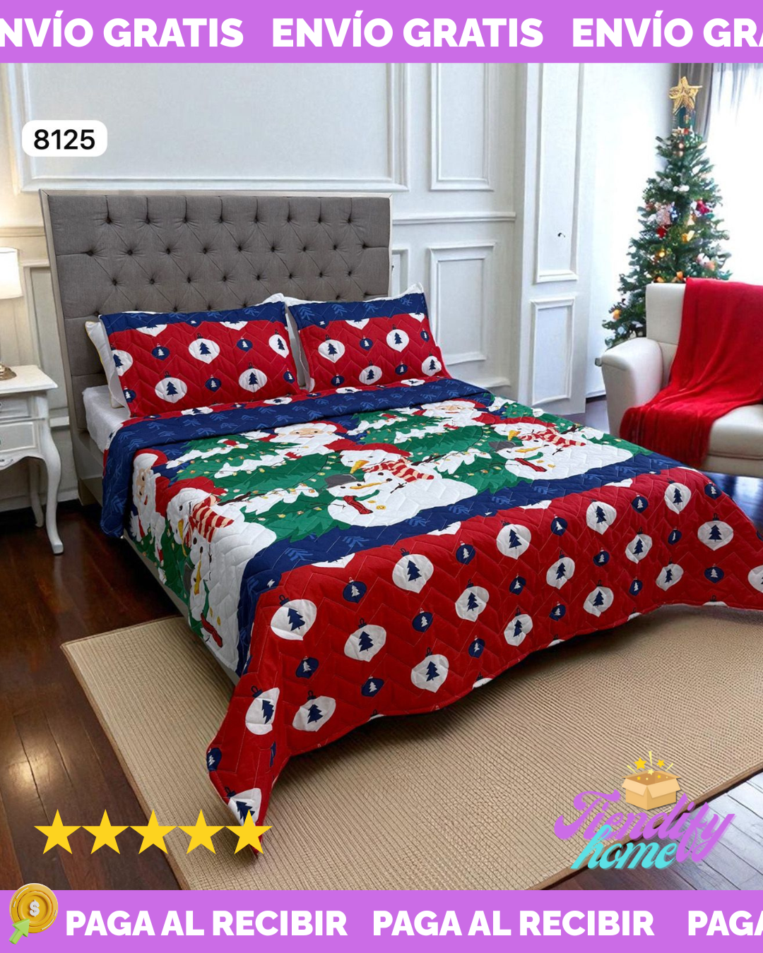 Edredón Unifaz Navidad 140x190cm
