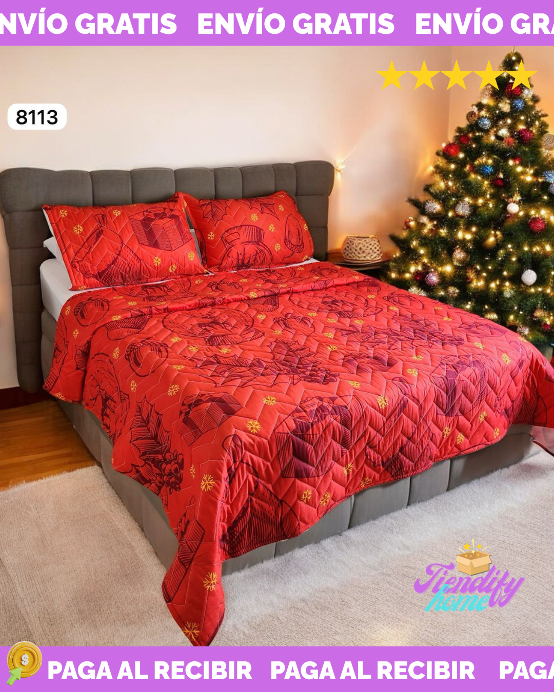 Edredón Unifaz Navidad 140x190cm