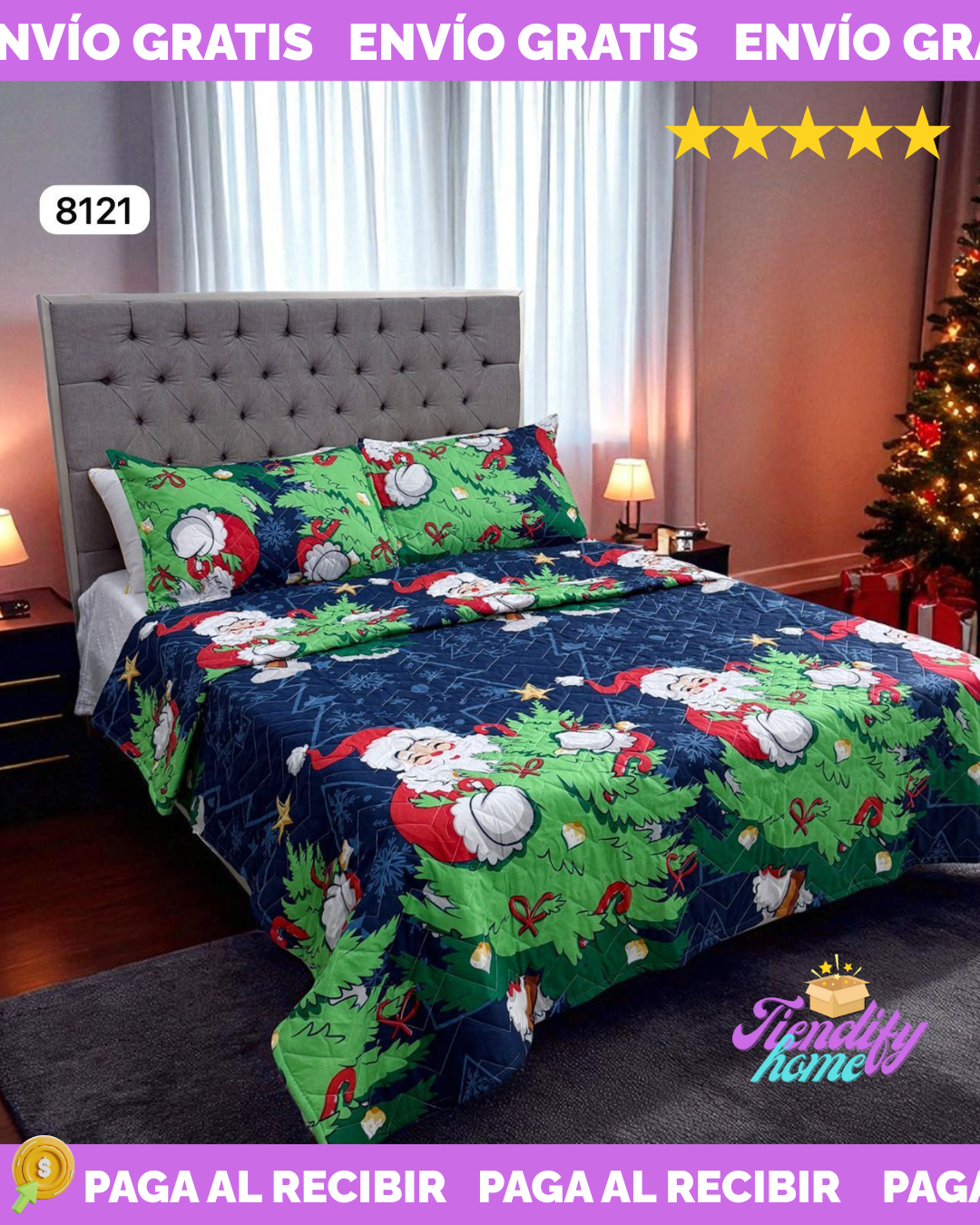 Edredón Unifaz Navidad 140x190cm