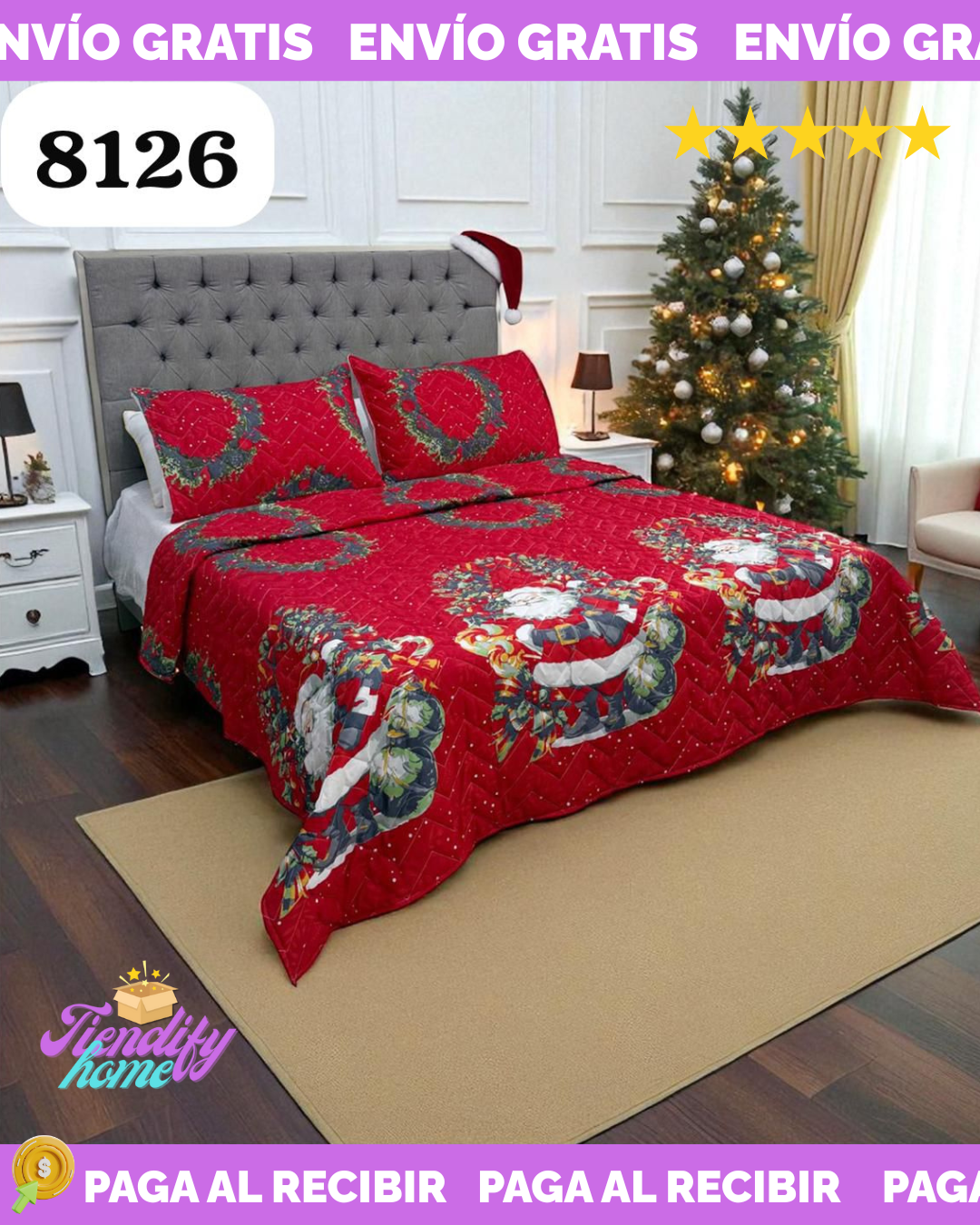 Edredón Unifaz Navidad 140x190cm