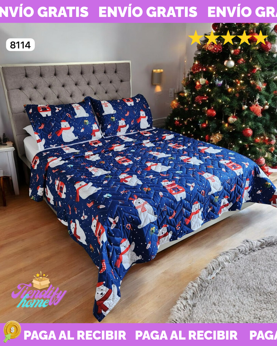 Edredón Unifaz Navidad 140x190cm