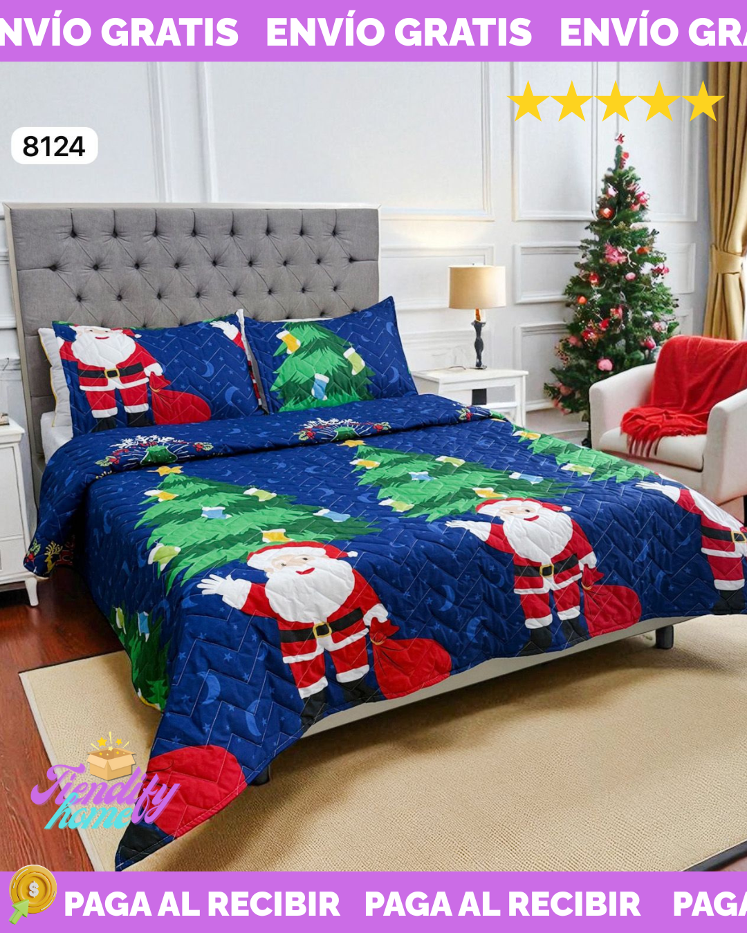 Edredón Unifaz Navidad 140x190cm