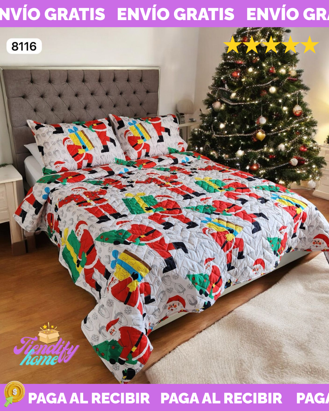 Edredón Unifaz Navidad 140x190cm