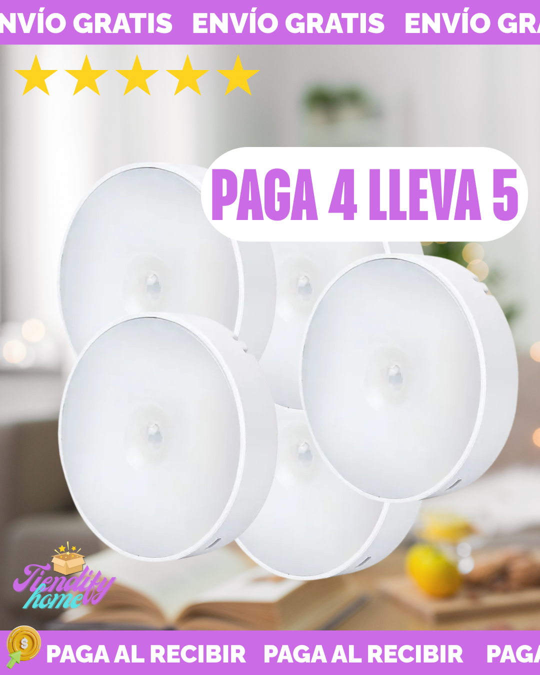 Luz Con Sensor De Movimiento Recargable