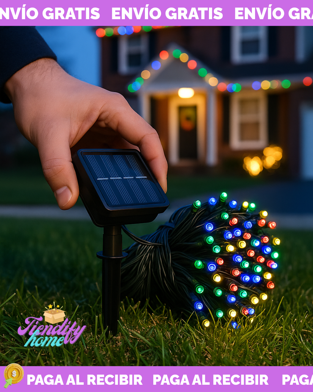 Luces solares de navidad