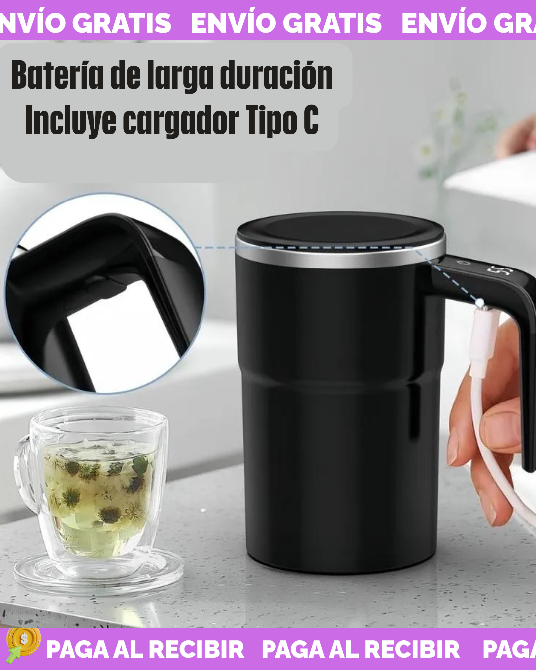 Taza Mezcladora Recargable