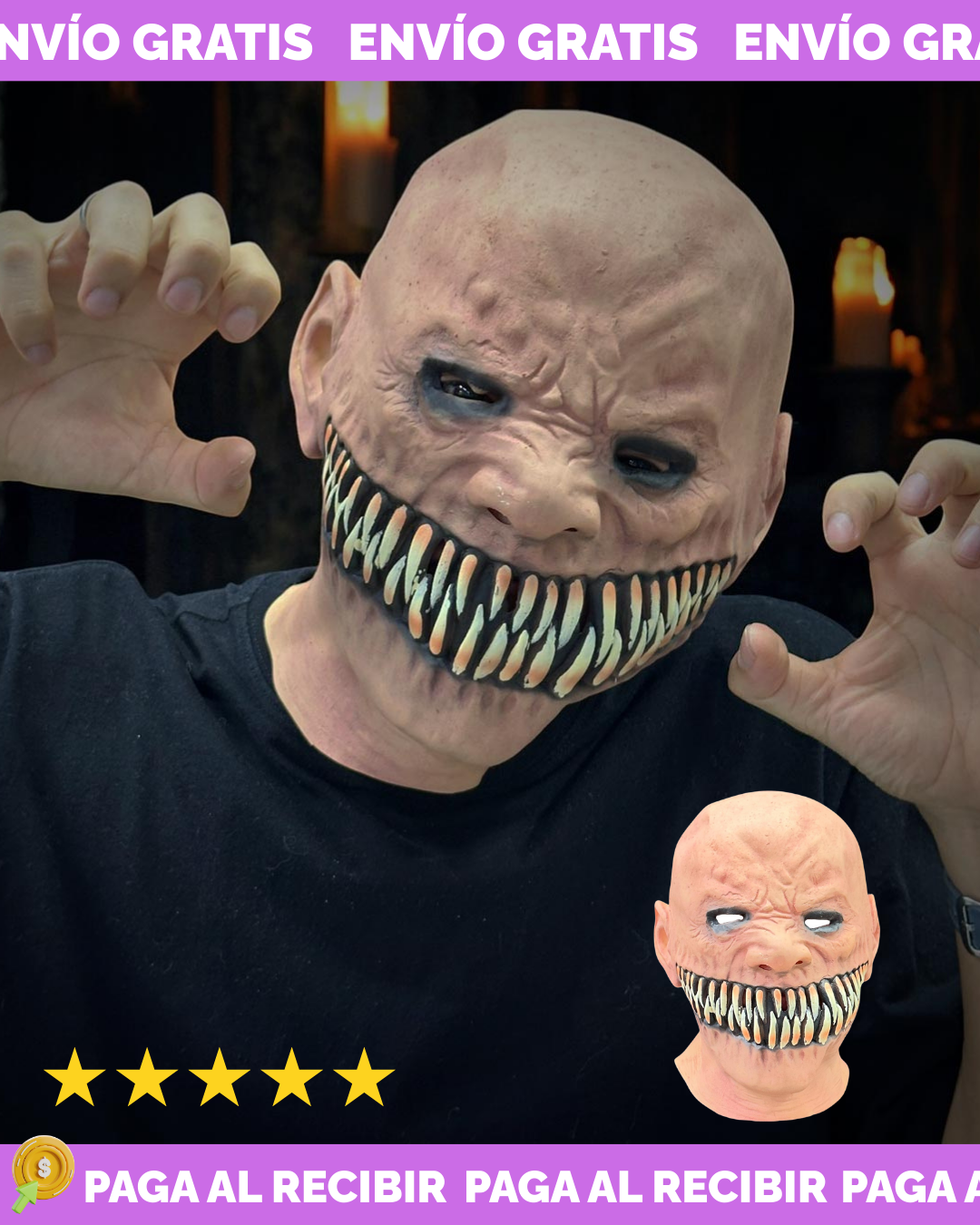 🕯️🎃 Máscaras Halloween Edición Pro – Cómodas y Resistentes