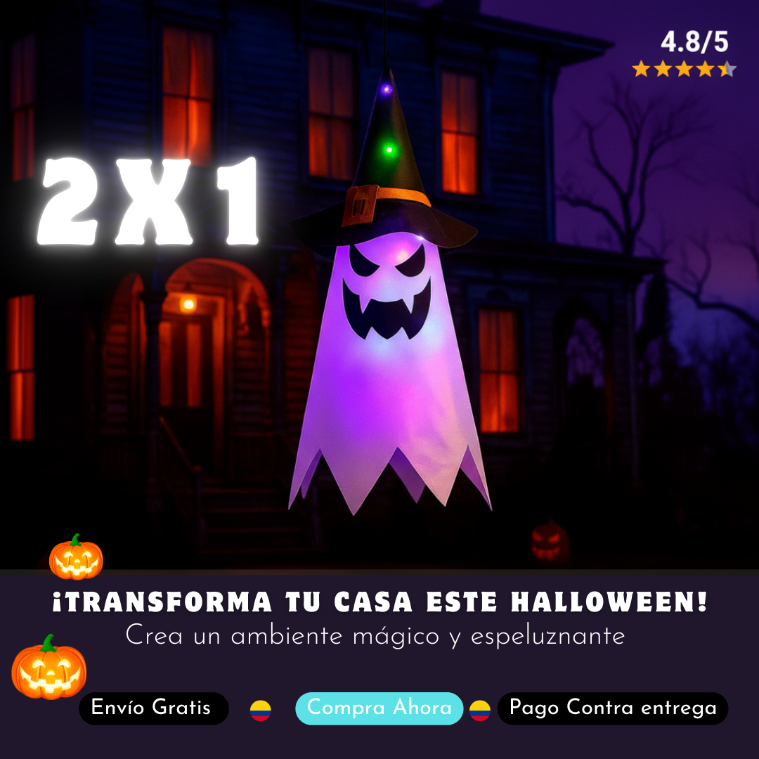 DECORACIÓN DE FANTASMA X2 HALLOWEEN 👻🎃