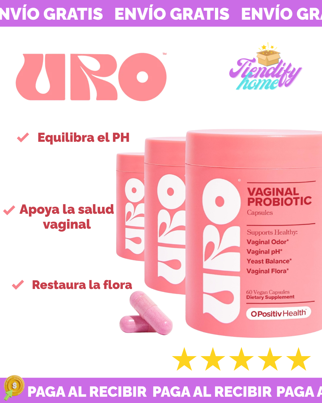 Uro Vaginal Probiotics 60 Capsulas