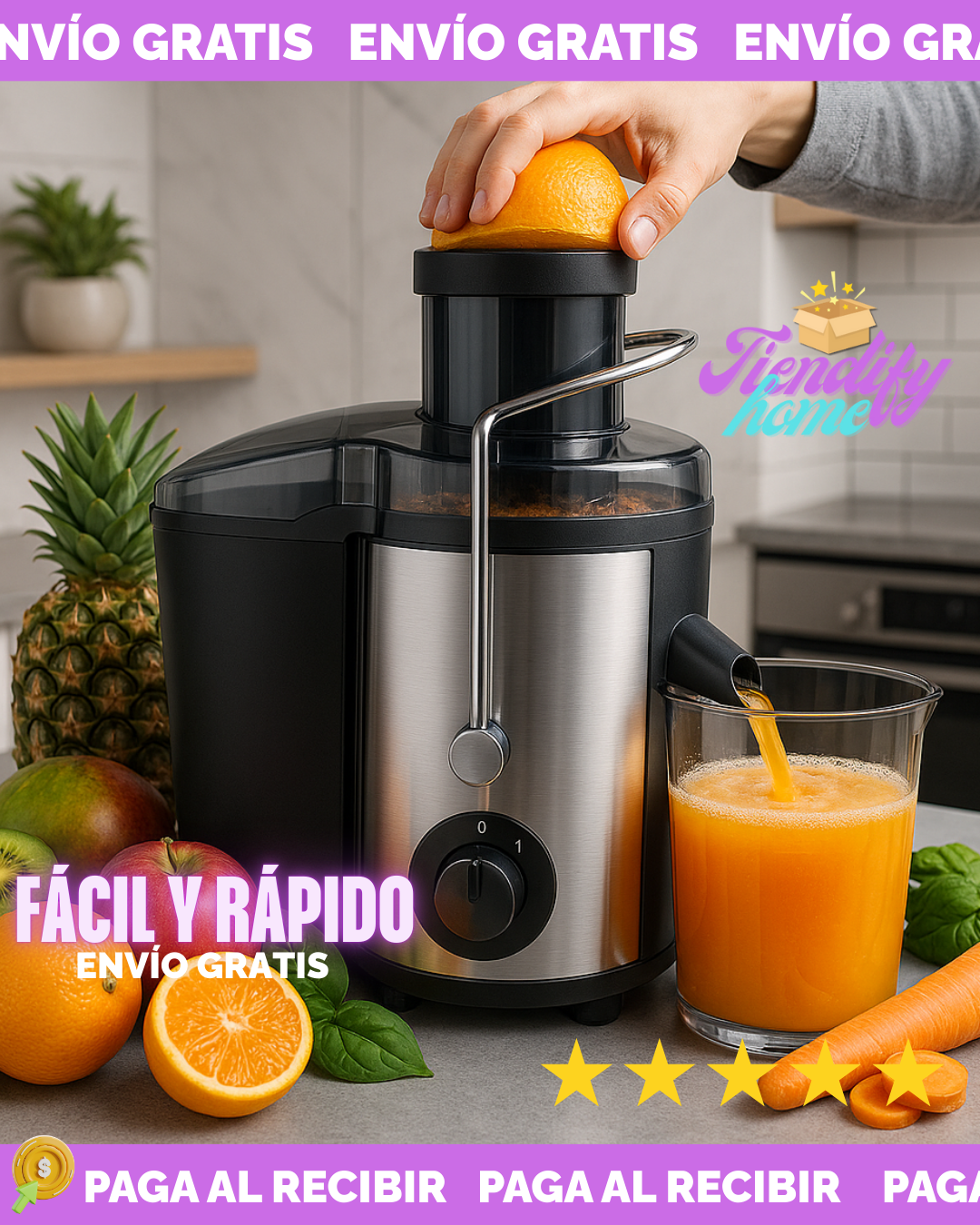 Extractor De Jugos Automatico Frutas Y Verduras Sokany Sk-4000 800w