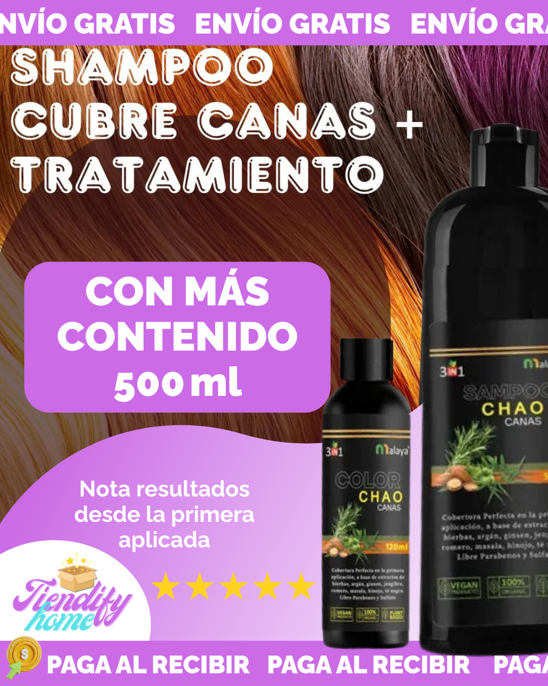 SHAMPOO CUBRE CANAS MALAYA CON TRATMIENTO – Tiendify Home