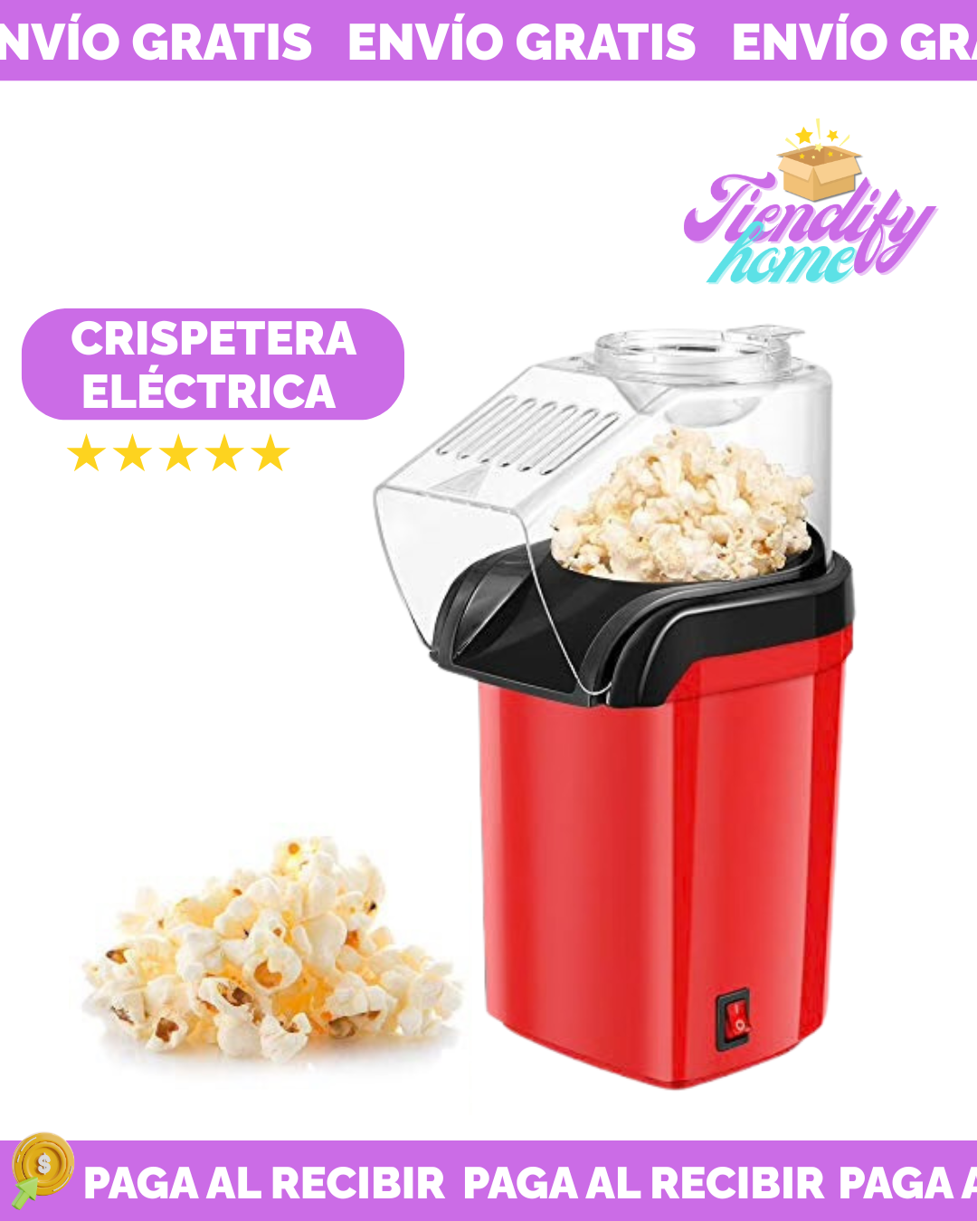 Maquina Crispetera Electrica De Aire Para Palomitas De Maiz