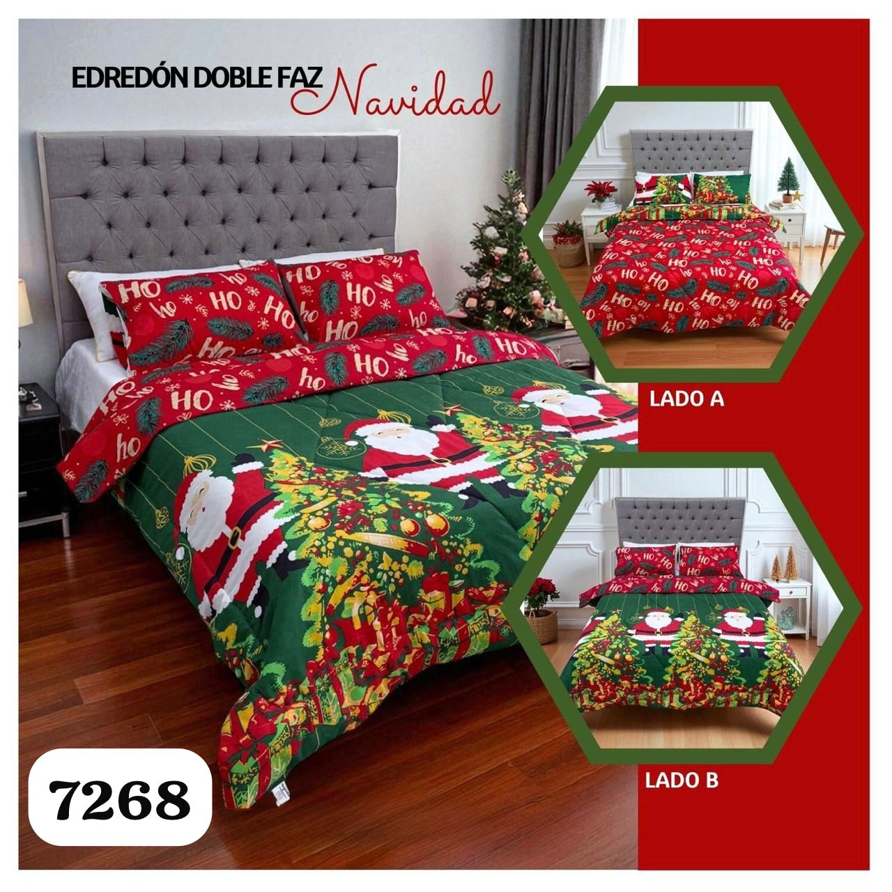 Edredón doble faz cama doble navidad