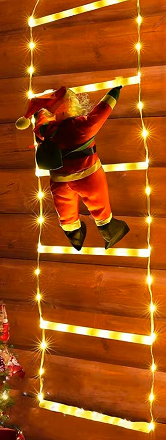Papa Noel Escalador Decorativo Con Luces
