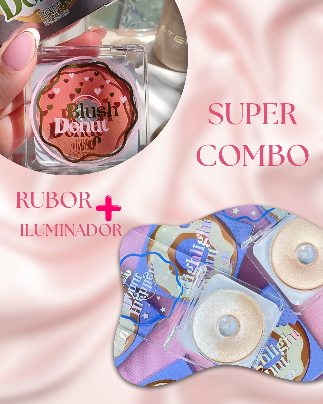 🍩Rubor + Iluminador Donut Trendy + Envío Gratis