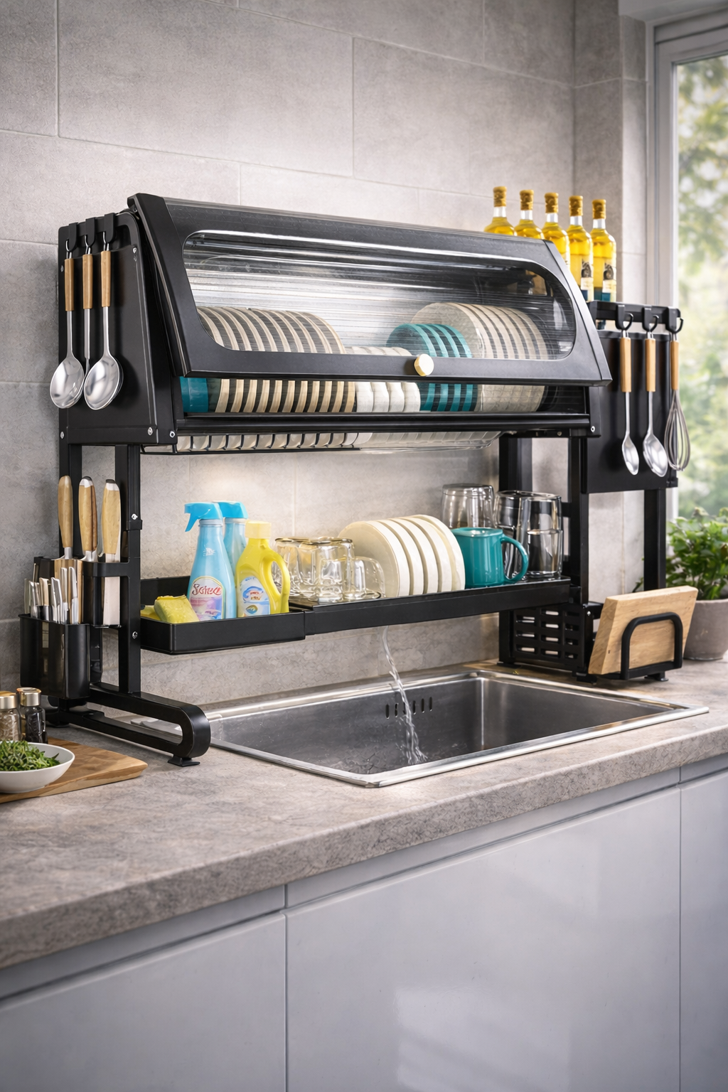 Organizador Con Tapa Escurridor Platos