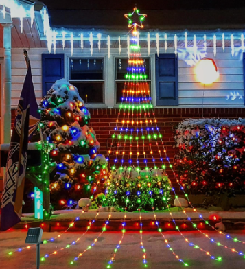 Estrella de Navidad Cascada Panel Solar