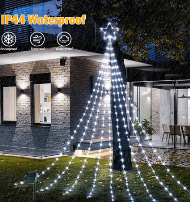 Estrella de Navidad Cascada Panel Solar