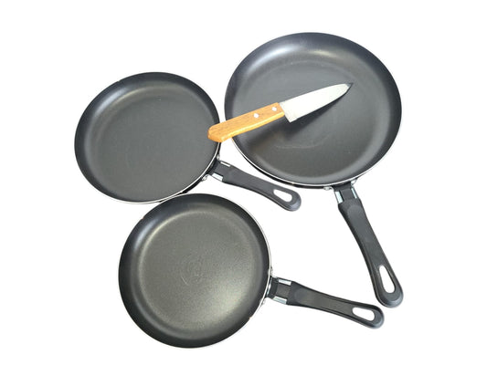 SET SARTENES ANTIADHERENTES + CUCHILLO 🍳